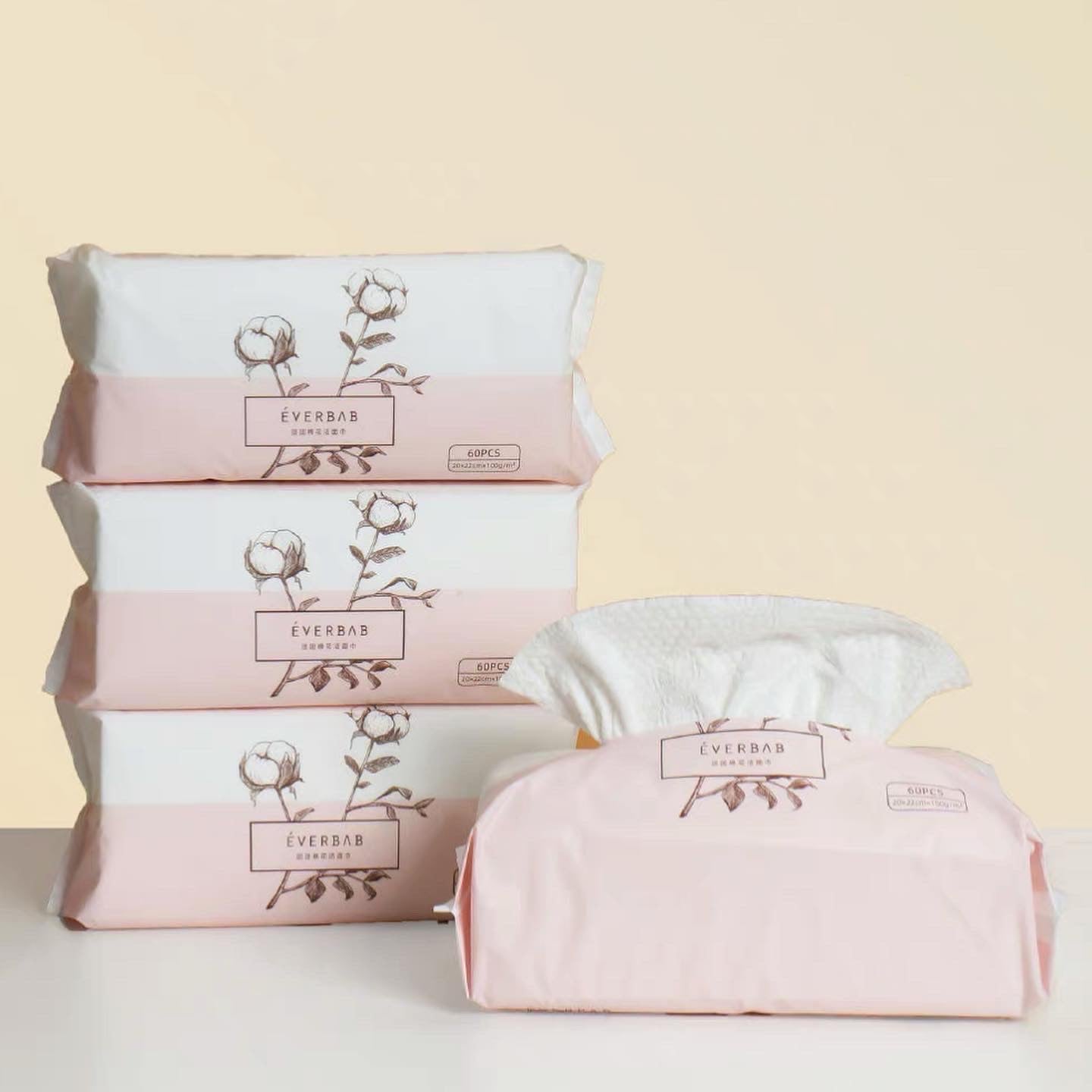 EVERBAB cotton cleansing wipes