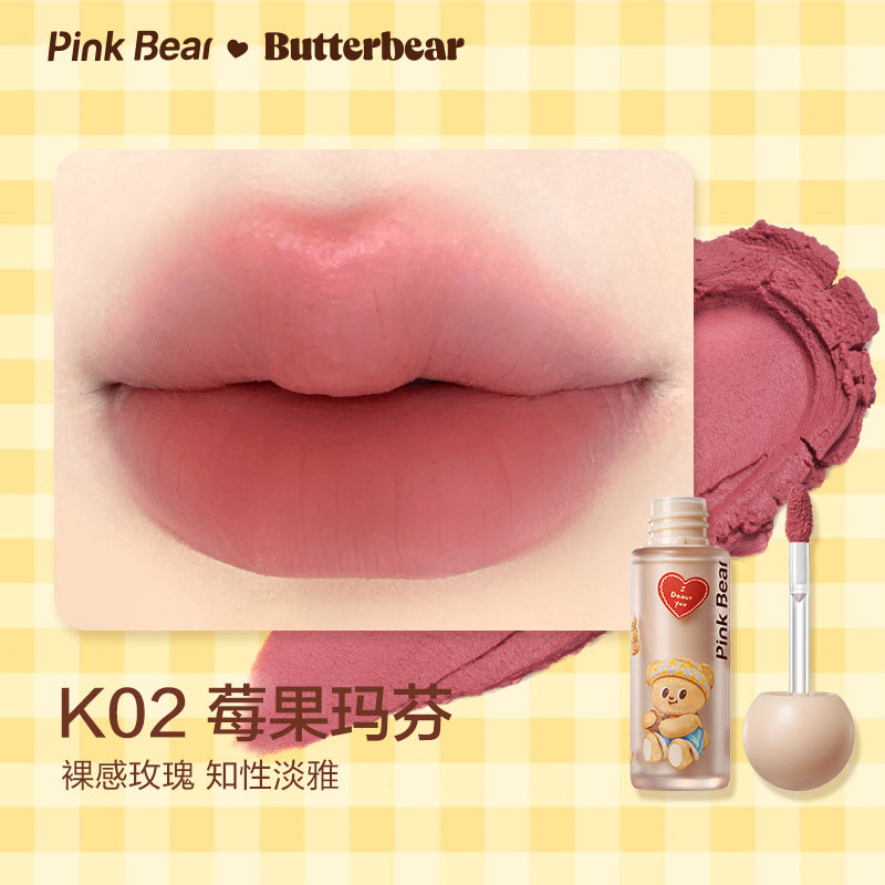 PINK BEAR 皮克熊 Butterbear 黃油小熊 聯名款 輕霧持色唇泥